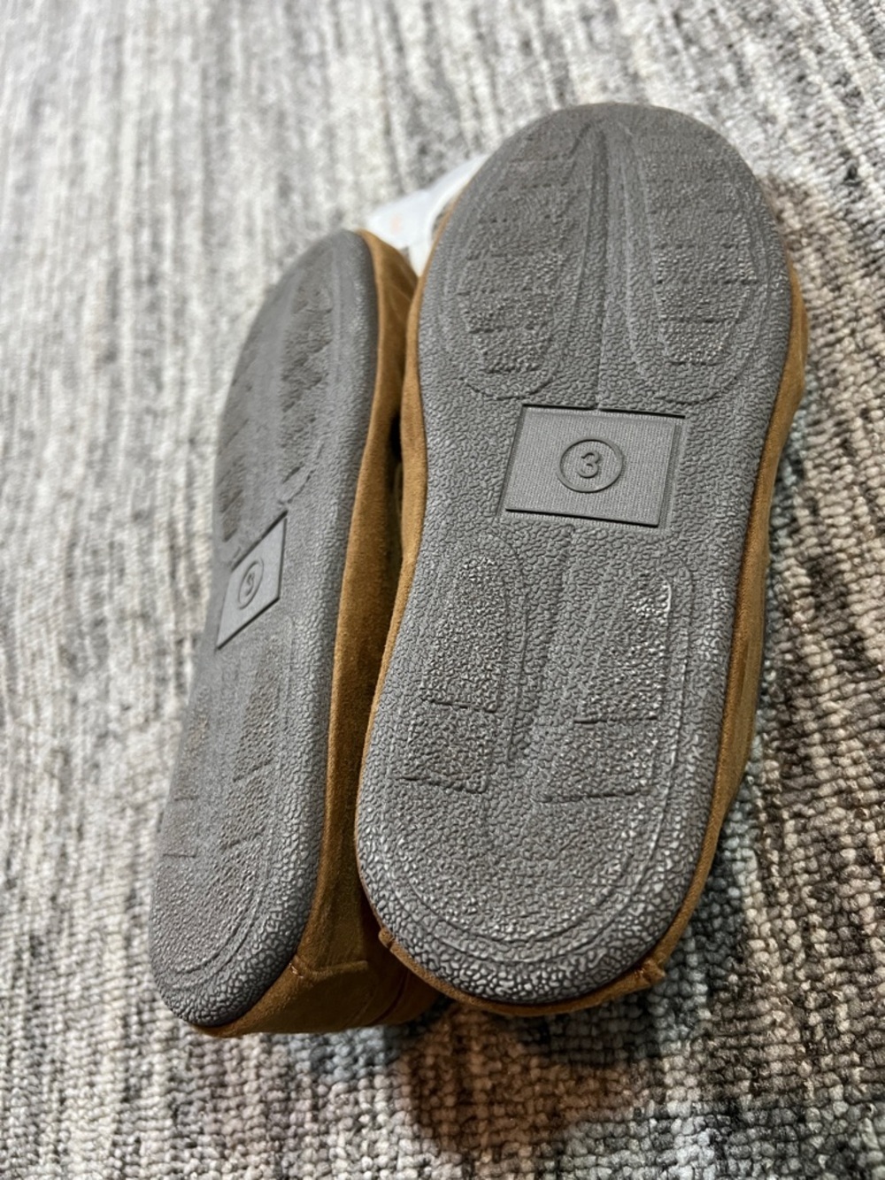 Cat & Jack Brown Suede Moccasin Slippers with Bow Size 3 - Picture 6 of 6